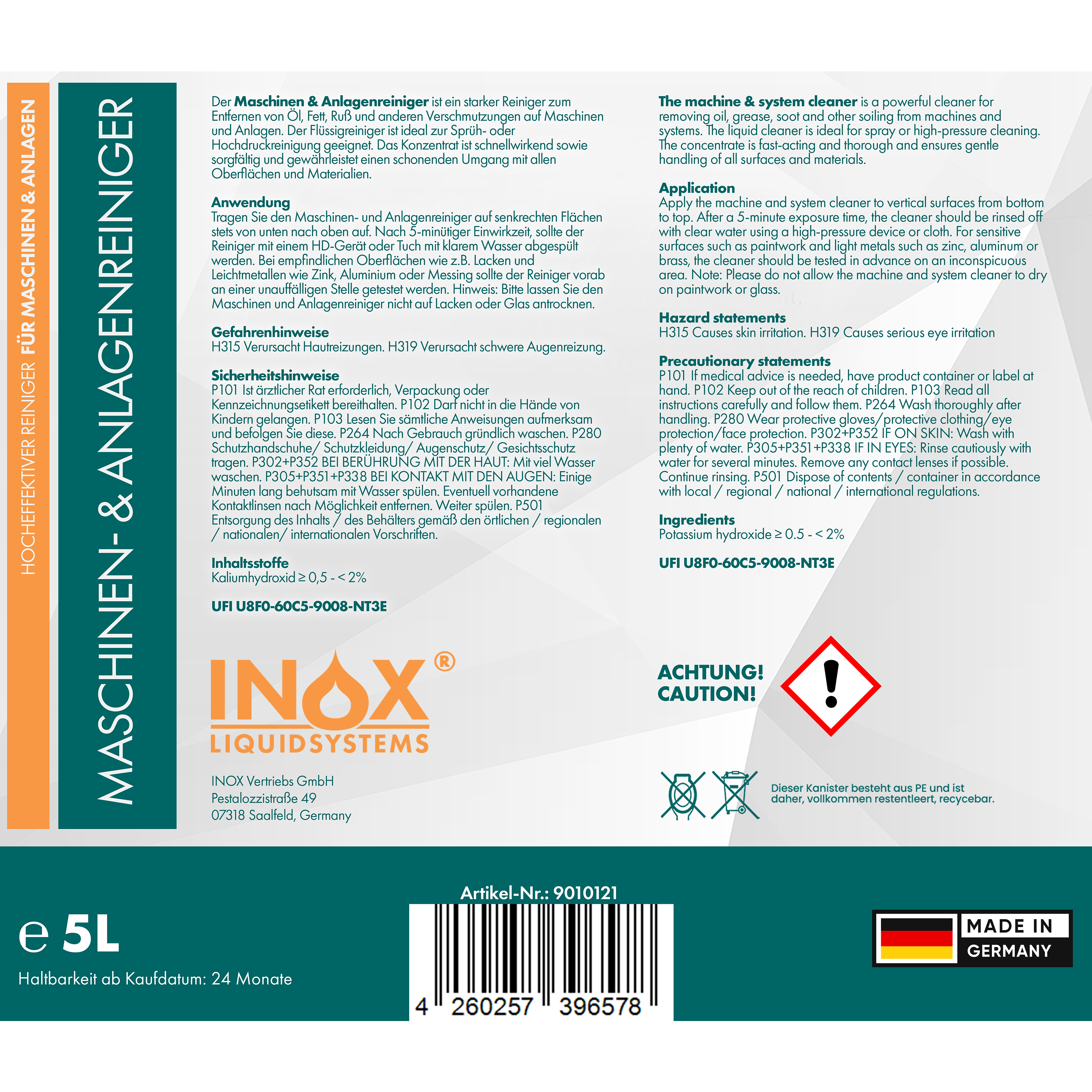 Maschinen- & Anlagenreiniger Konzentrat