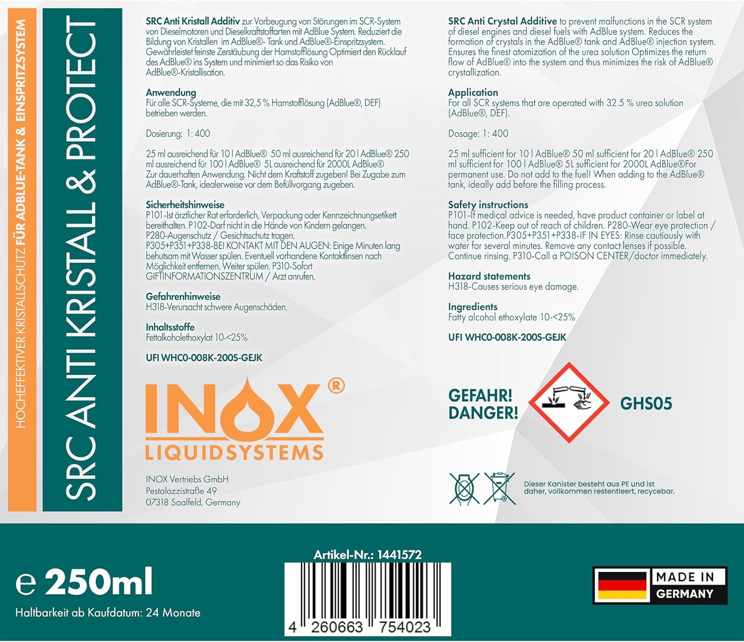 AdBlue Additiv Anti Kristall & Protect