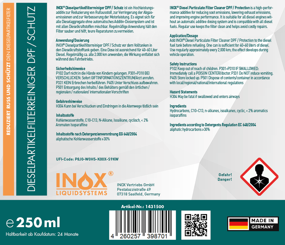Dieselpartikelfilter Reiniger
